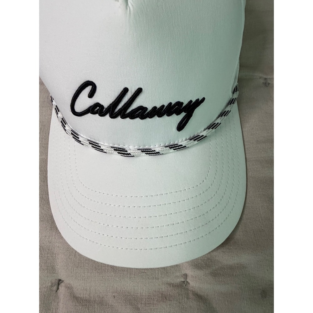 Callaway Woman's hat White Rope Script Logo X Spann Adjustable Snapback Cap